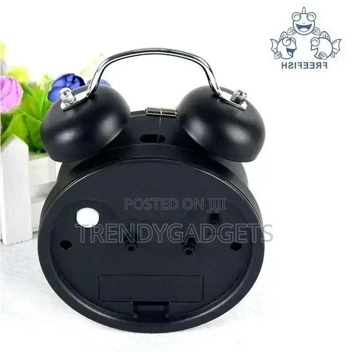 Black Silver Twin Bell Alarm Clock