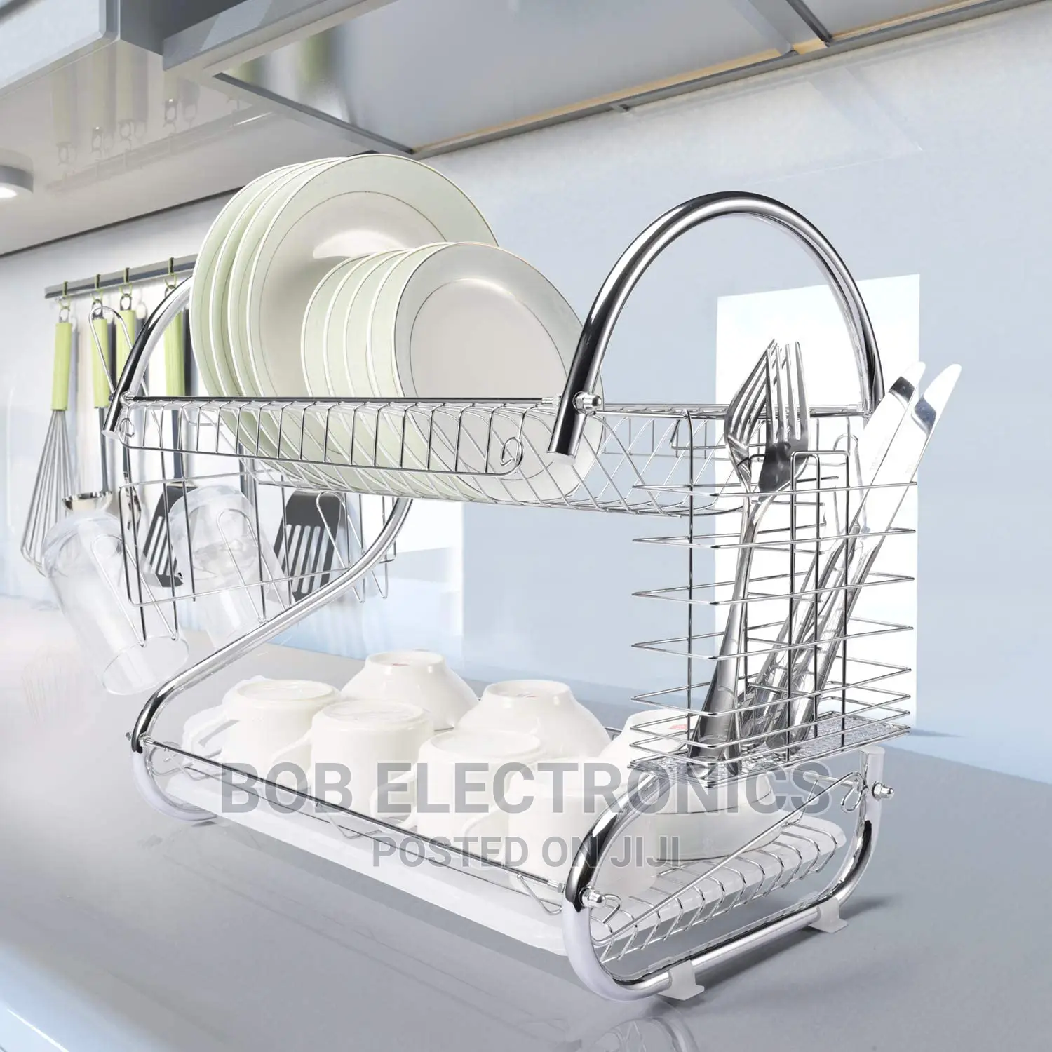 2 Tier Stainless Dish Drainer With a Tray