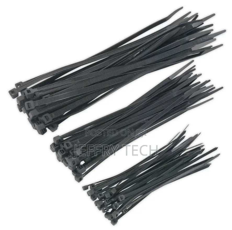 100 PCS Black ZIP Ties Variety Pack CABLE TIES Assorted Size