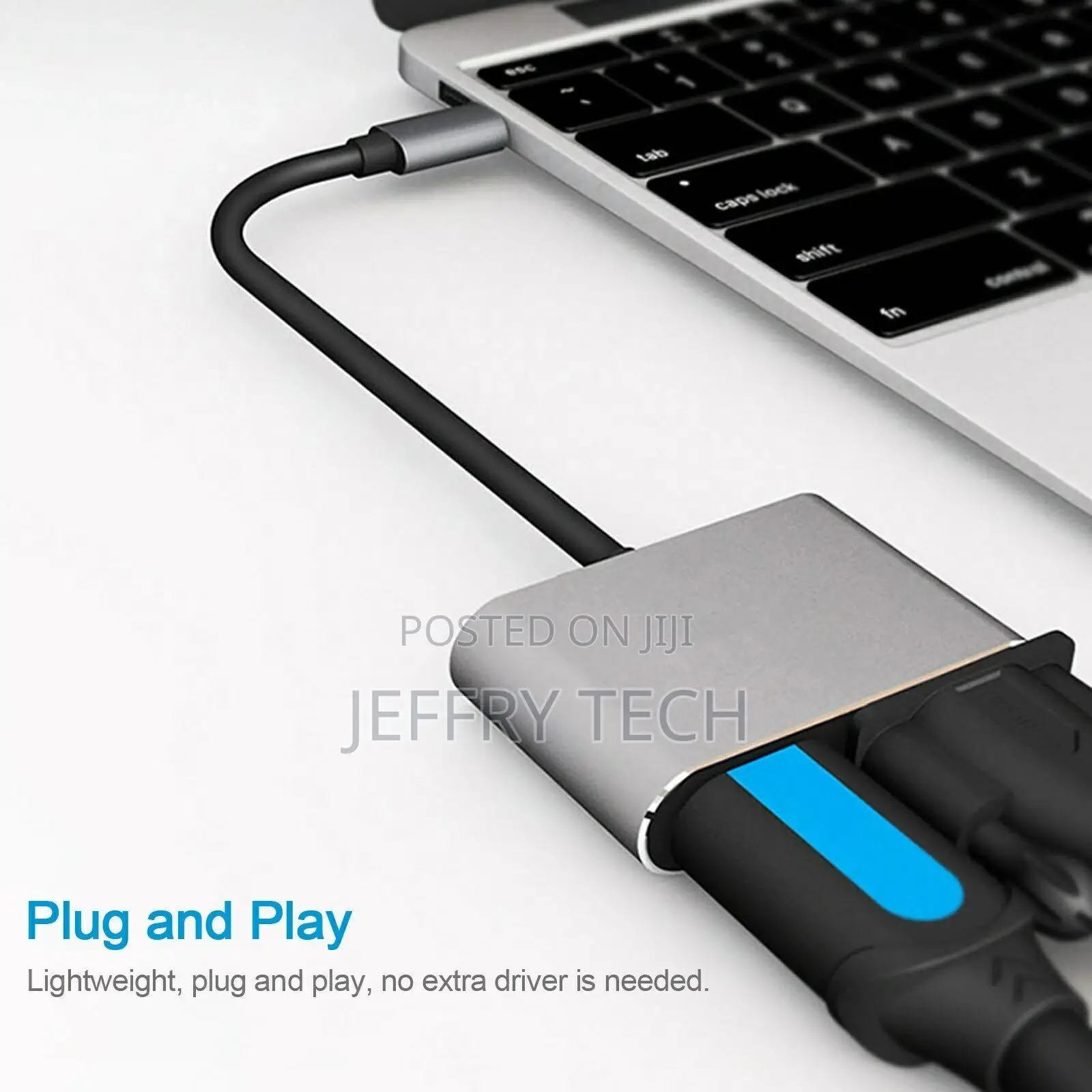 4-In-1 Hub Type-C to HD VGA Adapter USB Type-C Multiport Con