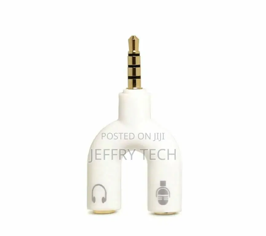 3.5mm AUX Audio Mic Splitter Earphone Headphone Laptop Adapt