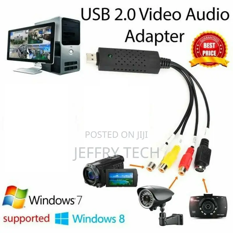 USB 2.0 VHS TV Tapes to DVD VCR Audio Video Converter Captur