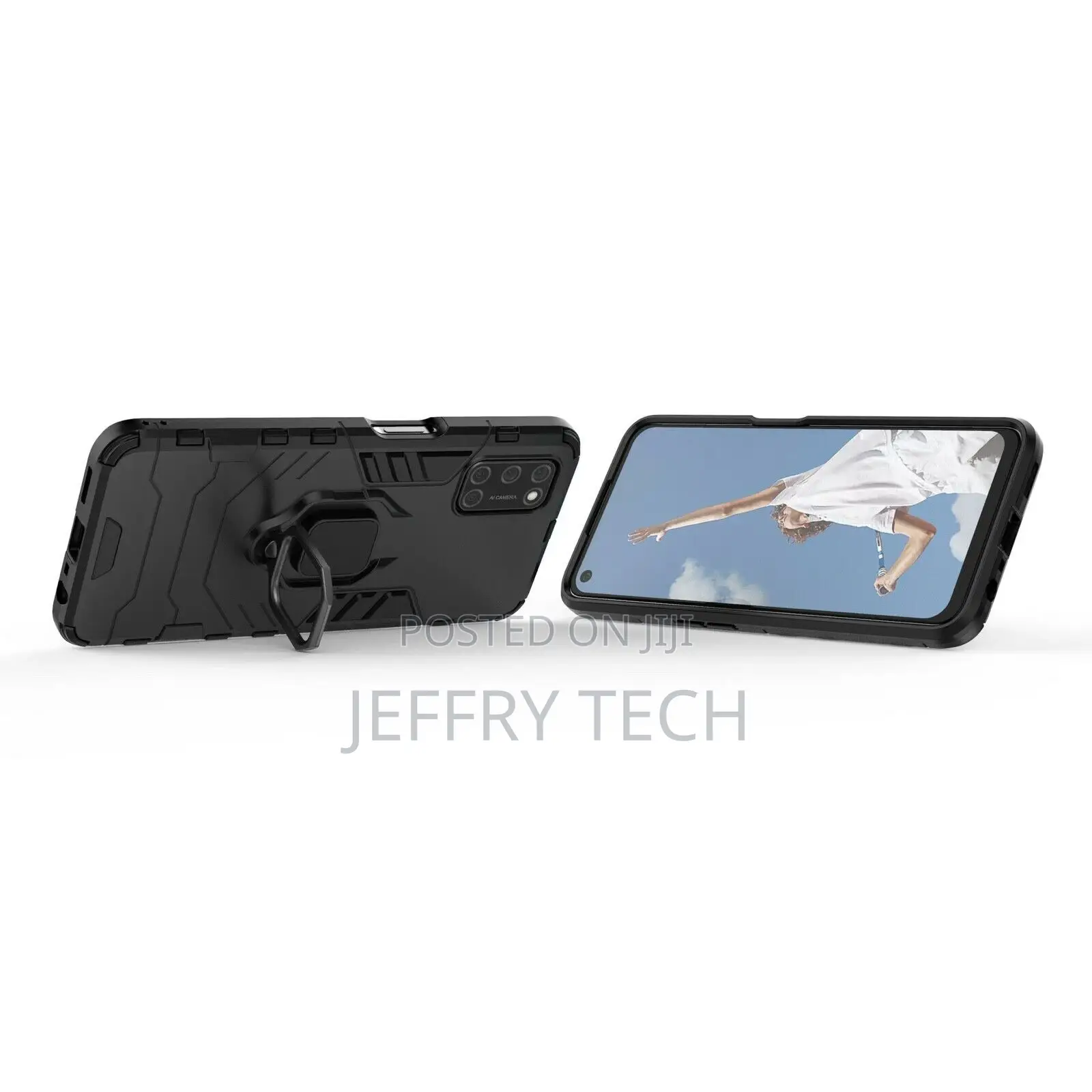 OPPO A91 A52 Case Flexible Slim Armor Kickstand Shockproof C