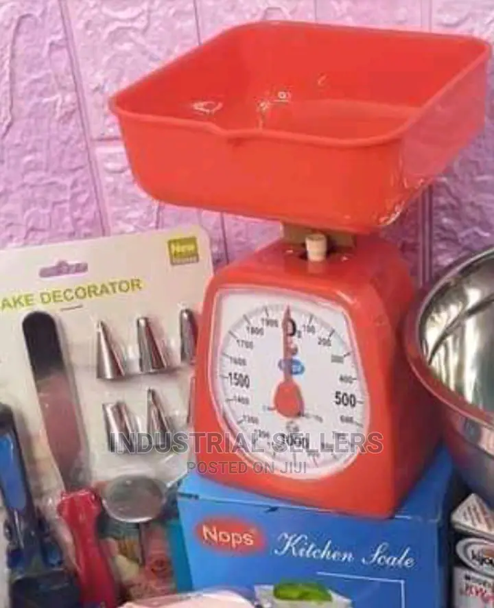 Red Plastic Kitchen Scale