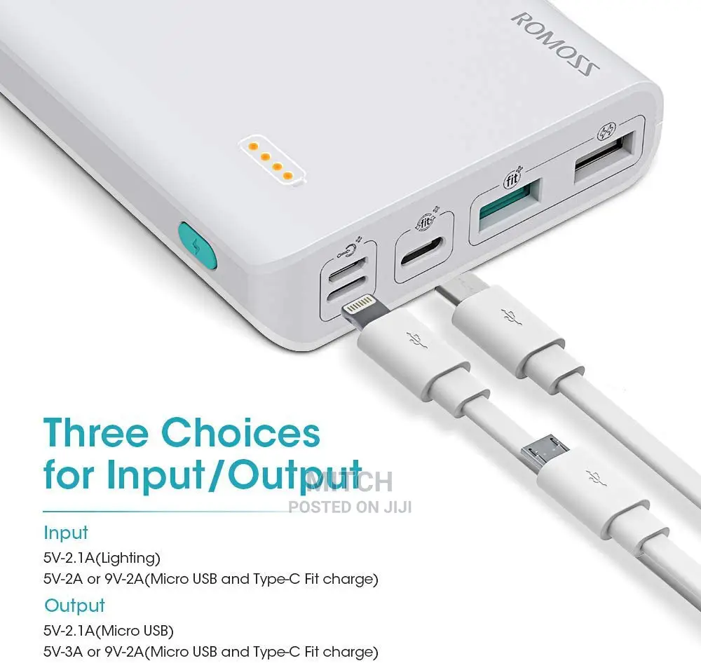 ROMOSS Sense 6+ 20000mah Type-C Power Bank, 18W Fast Charge