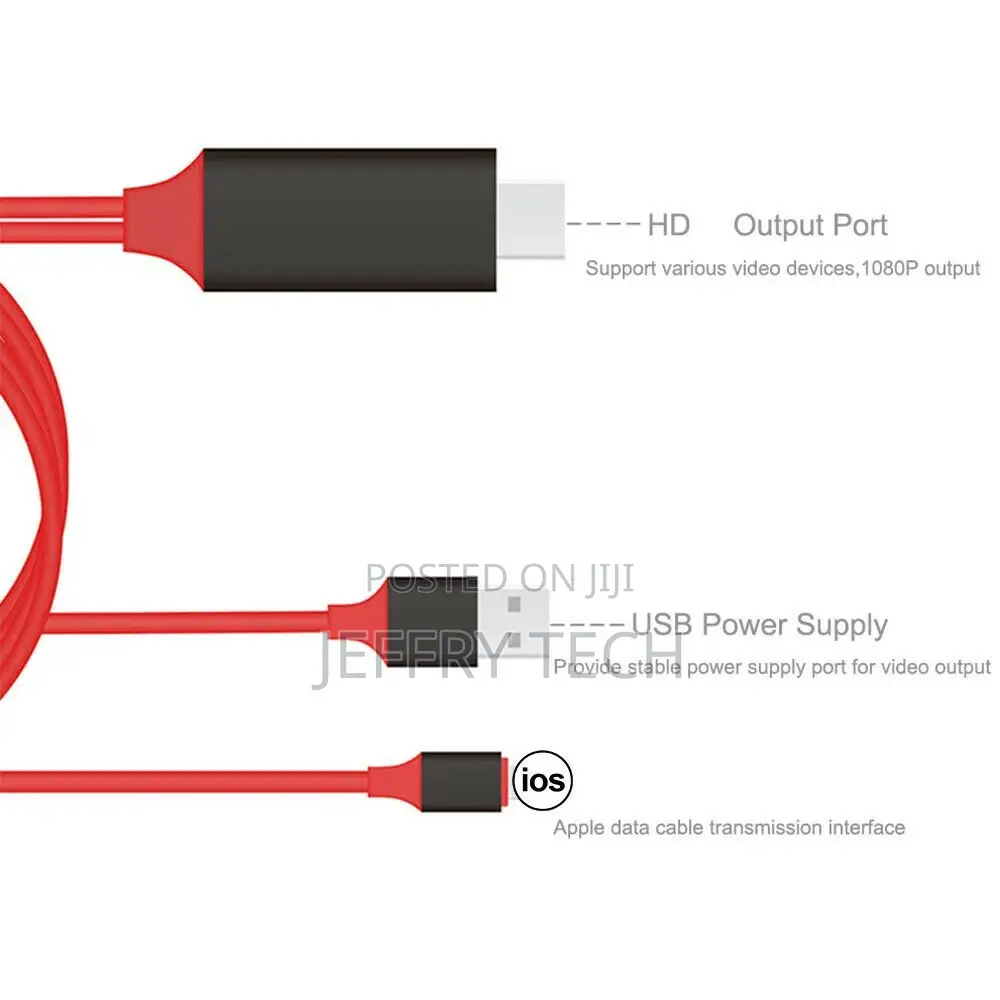 Lightning to HDMI TV 1080P AV Adapter Cable iPad iPhone 7 8