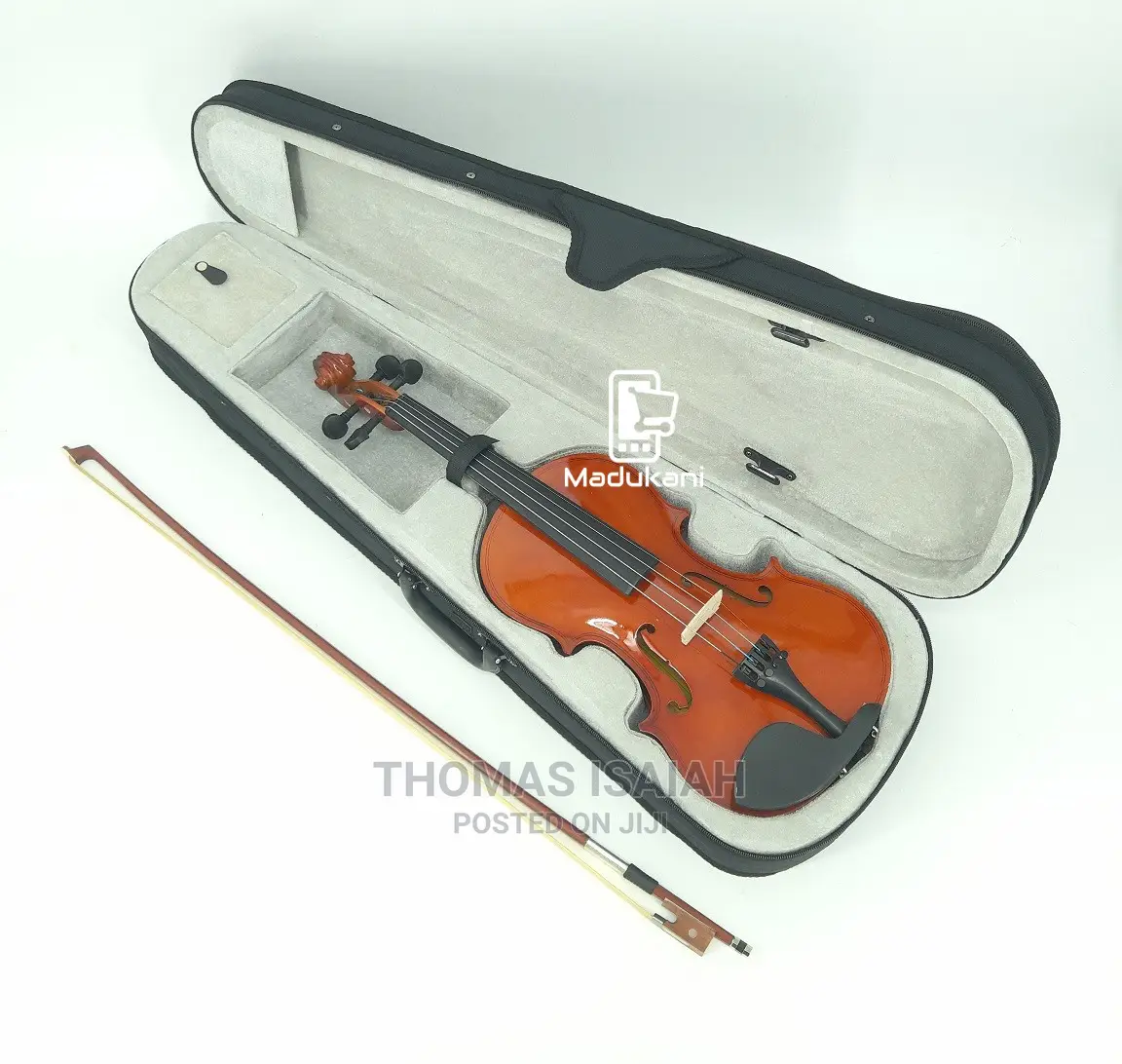Generic Full Size 4-4 Violin With Bow, Rosin, and Hard Case
