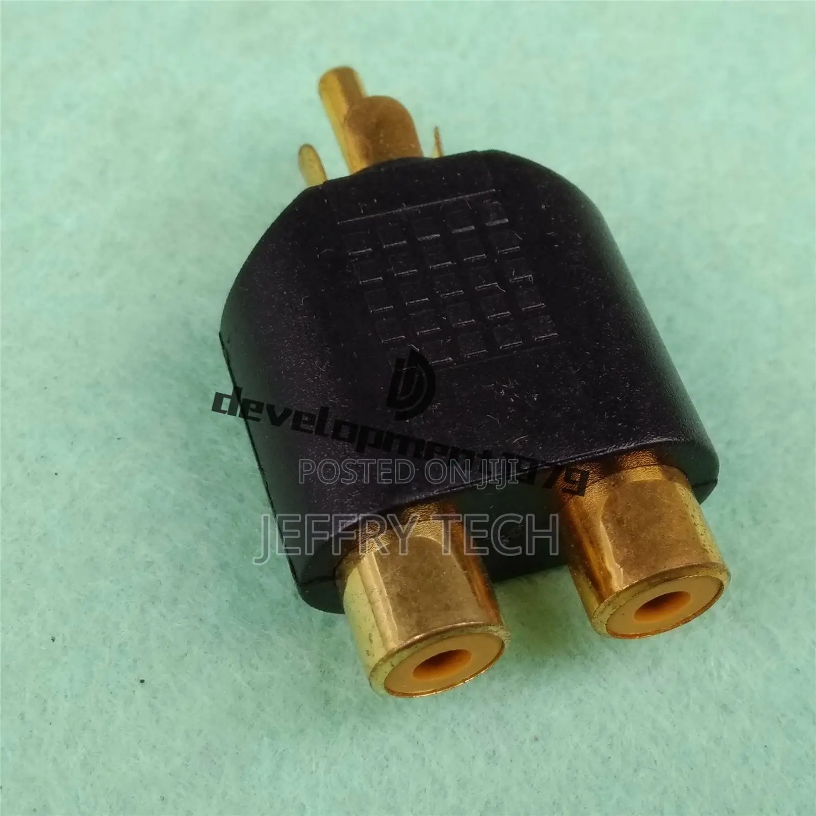 Male Jack to 2 Dual RCA Female Plug AV Stereoaudio Adapter Y