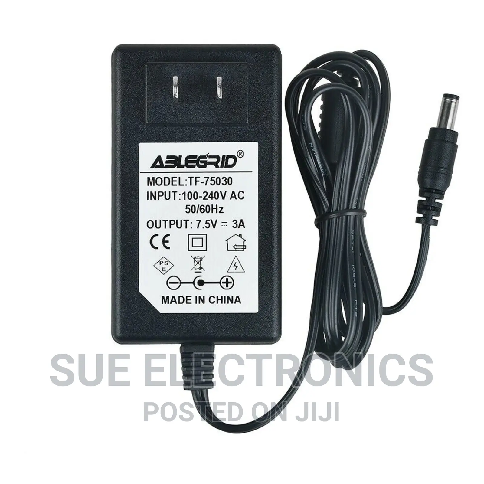 7.5V 3A Center Positive Power Supply Adapter Charge