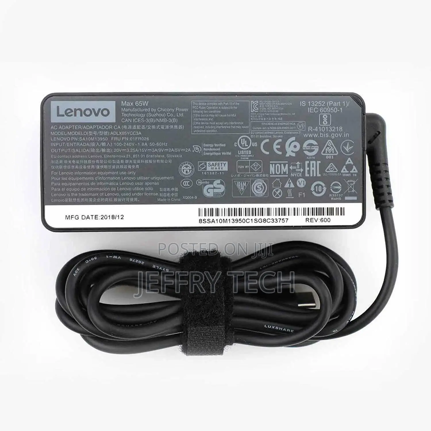 Lenovo 65W Usb-C AC Charger for T470,T480,T570,T580,Tp25,X27