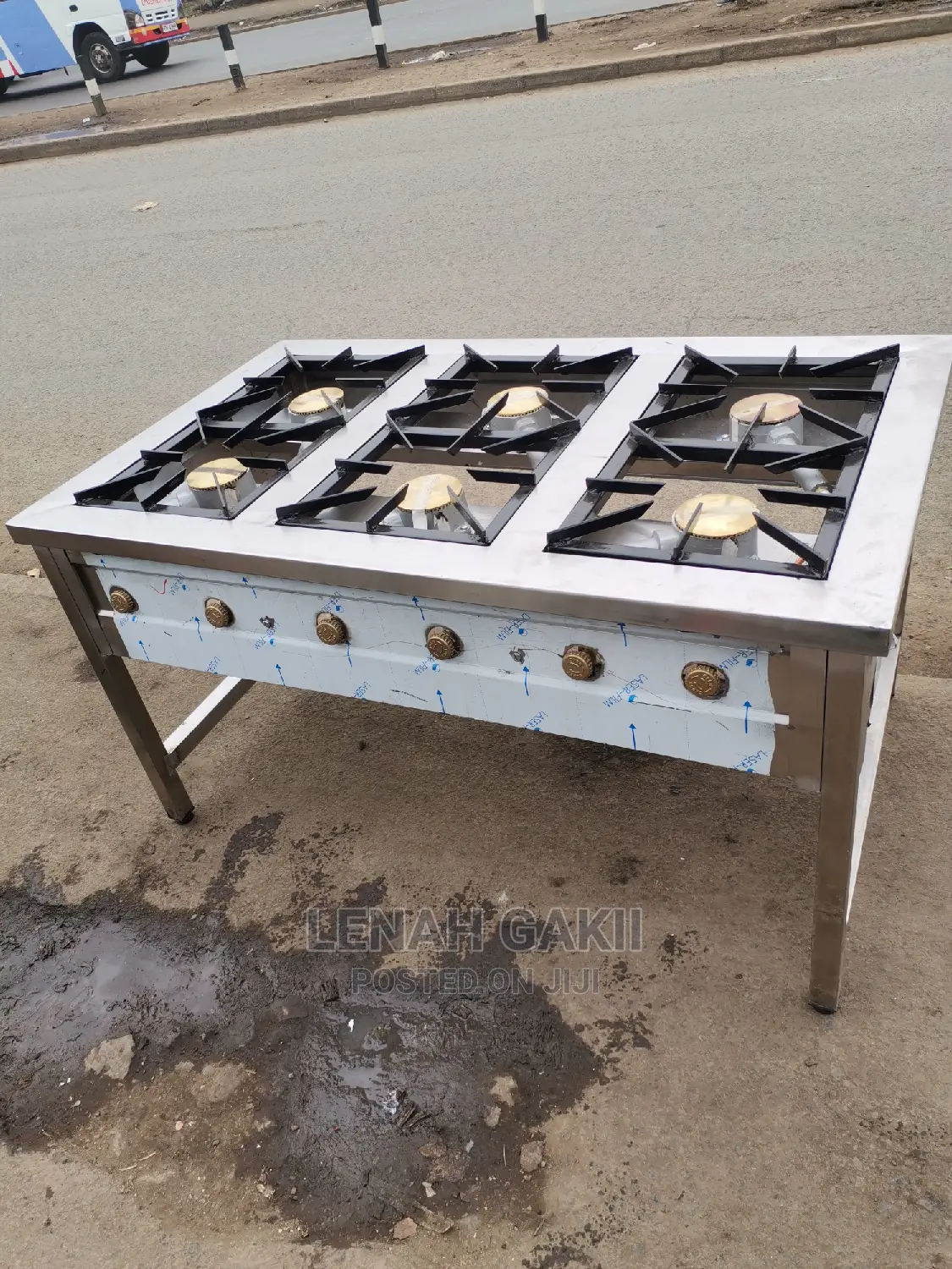 Stainless Steel 6 Burner Commercial Gas Cooker