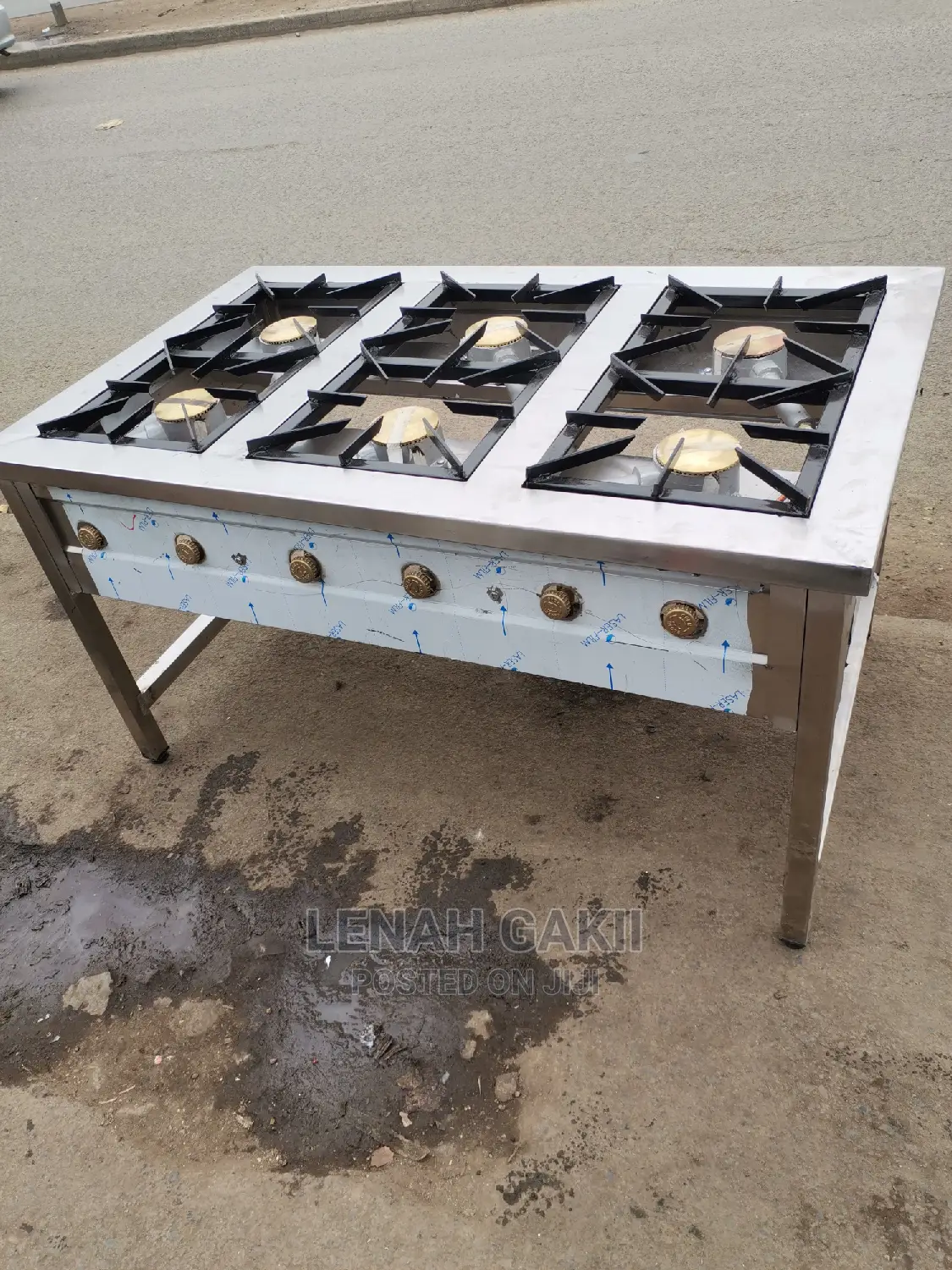 Stainless Steel 6 Burner Commercial Gas Cooker
