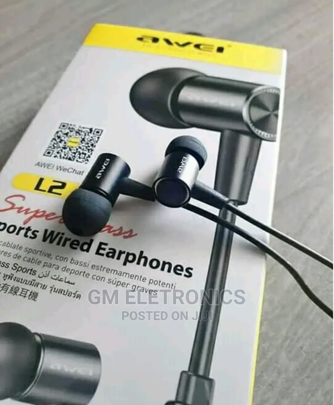 Awei L2 Noise Reduction Super Bass Sports Wired Earphones