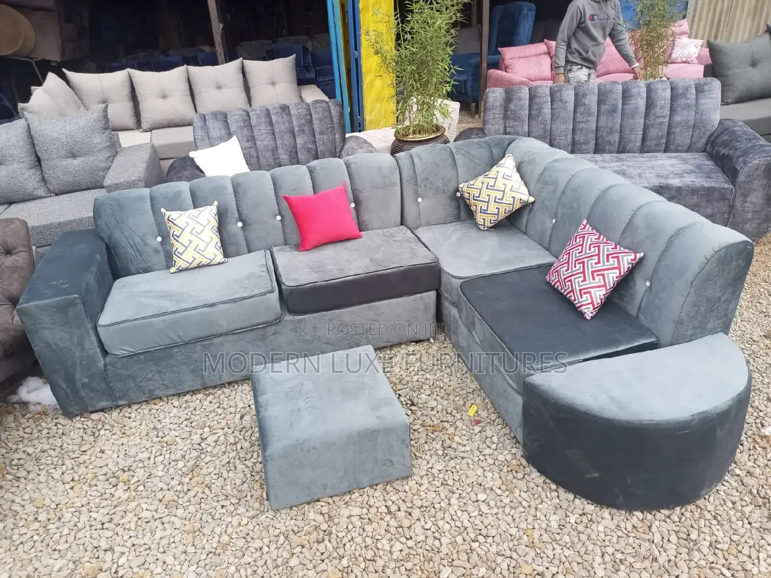 L Seat Sofa With Footrest