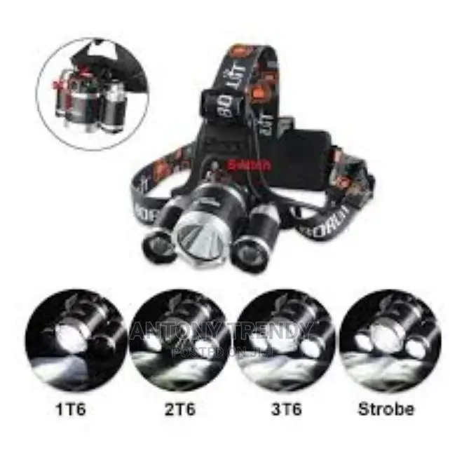 T6 3x Cree Xm-l T6 4 Modes Rechargeable Led Headlamp Head La