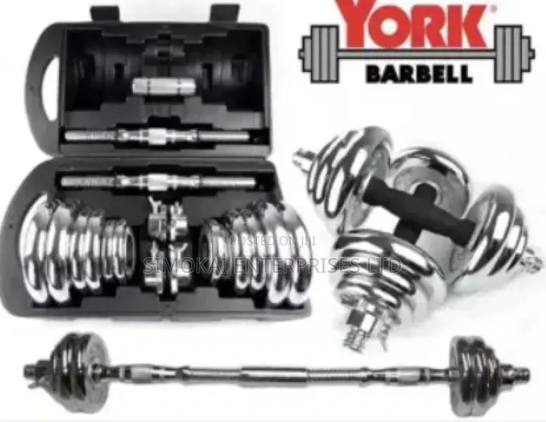 20KG Adjustable Chrome Dumbbell Set With Barbell Connector