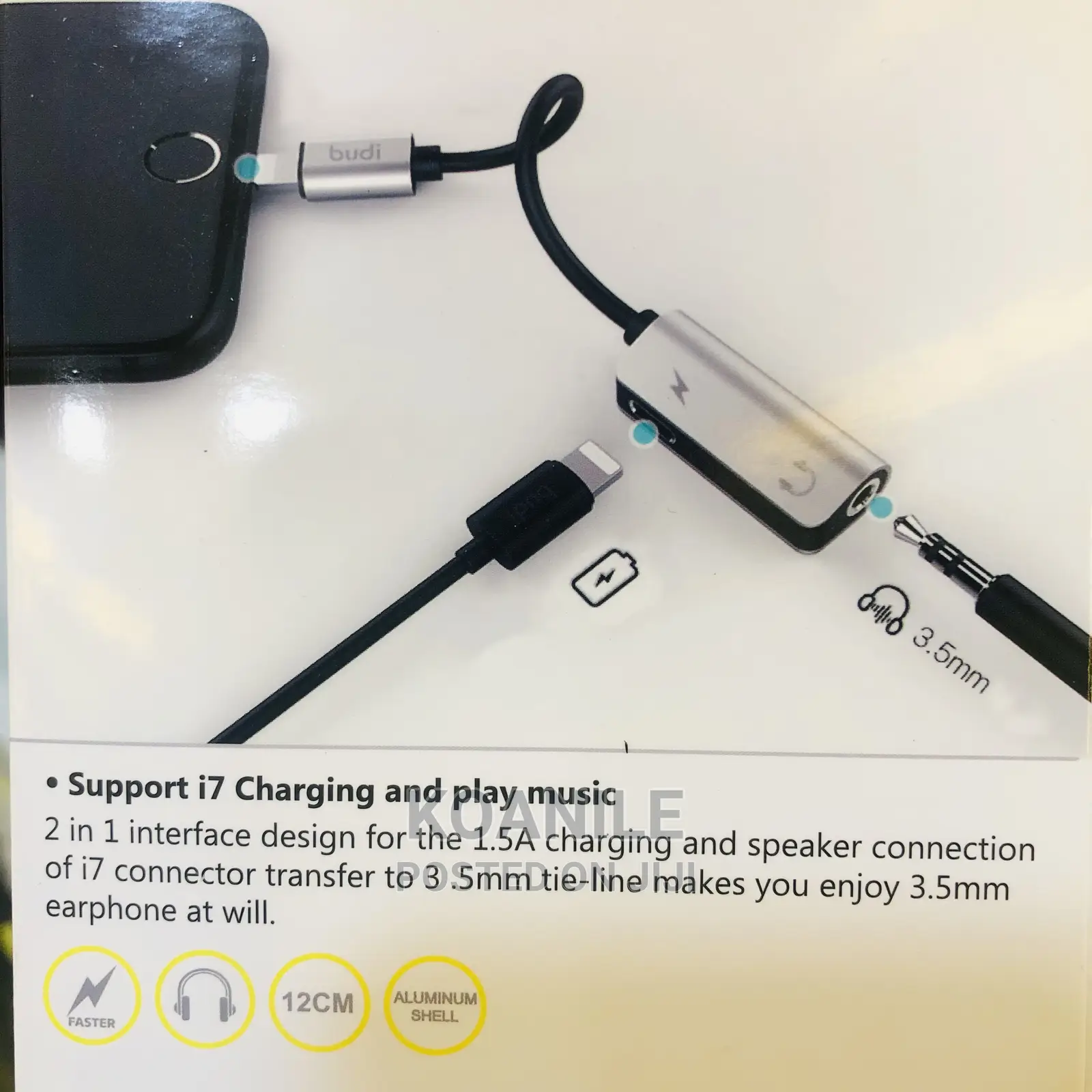 Lightning to 3.5mm Jack Pin With Lightning Connector
