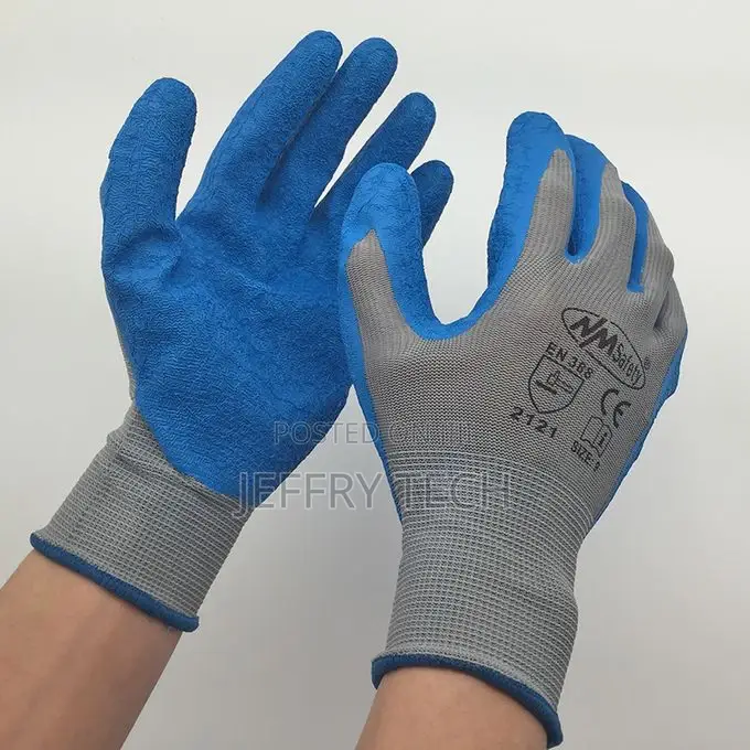 Textured Rubber Industrial Safety Gloves 1pair