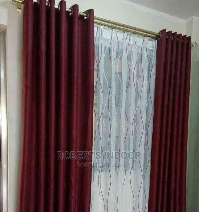 Maroon Linen Curtain