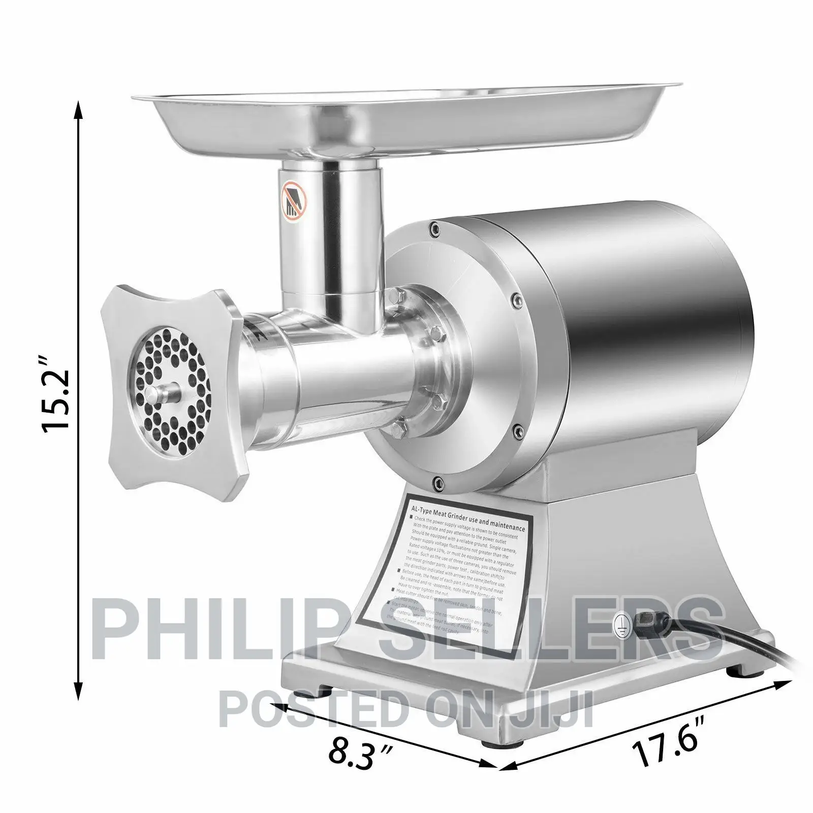 Commercial 1.5HP Meat Grinder Electric Meat Mincer Sausage S