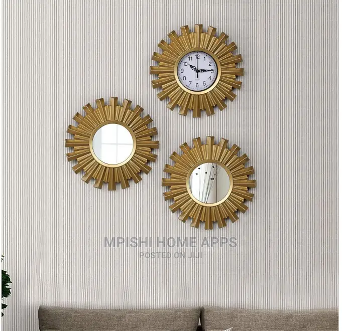 3pcs Wall Clock With Mirrors