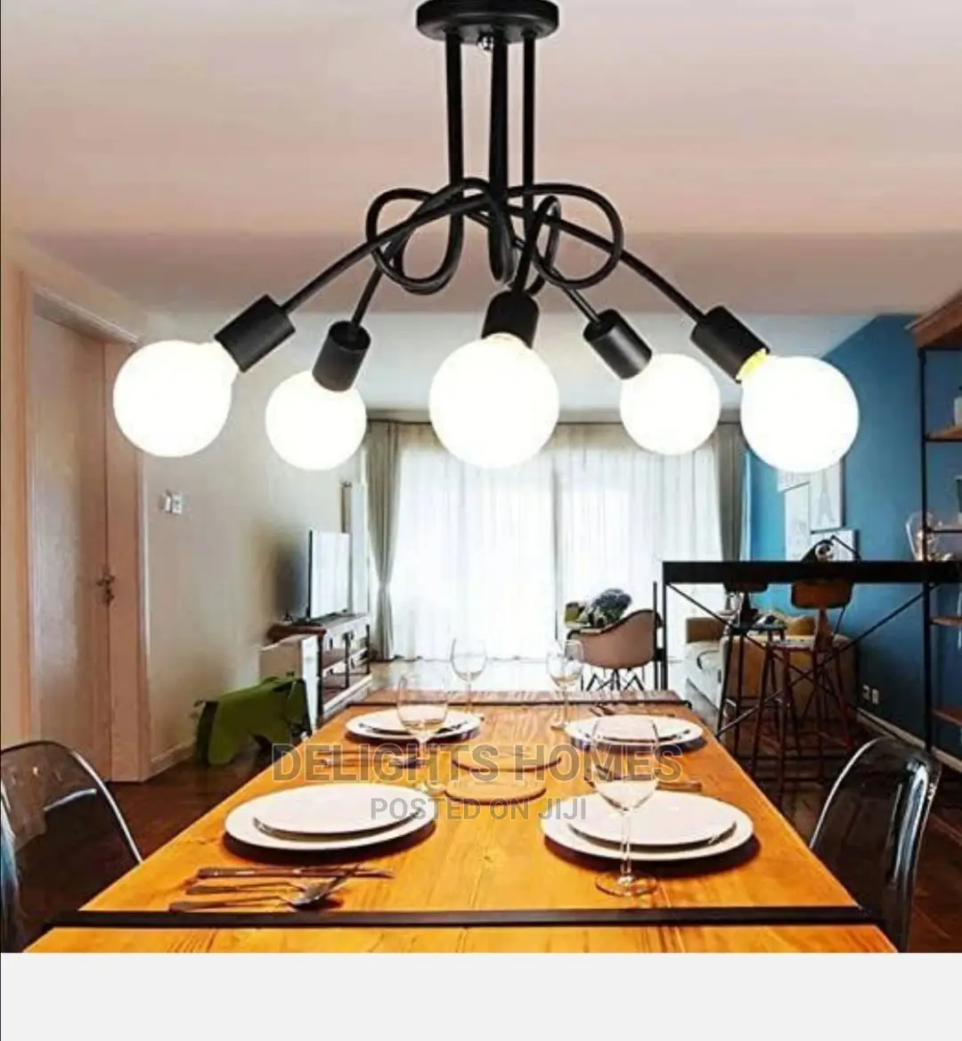High-End, Industrial Black, Soft and Dining Room Chandelier
