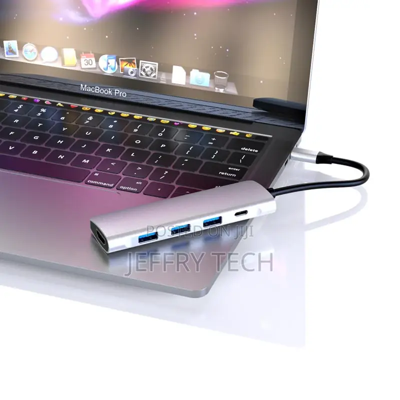Type C to HD*4K+3*USB3.0+PD 5 in 1 Adapter USB-C Multiports