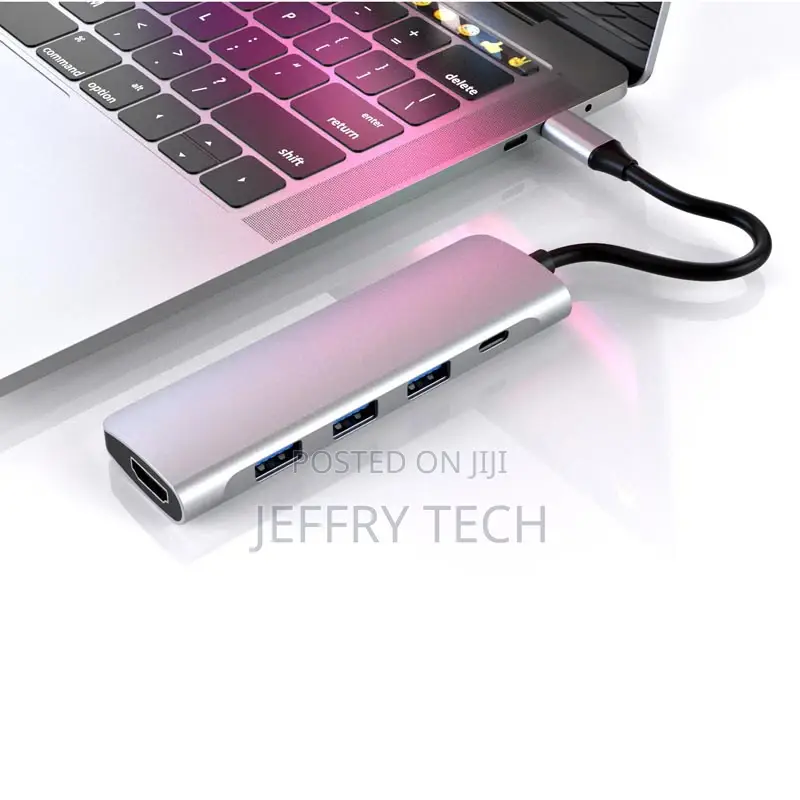 Type C to HD*4K+3*USB3.0+PD 5 in 1 Adapter USB-C Multiports