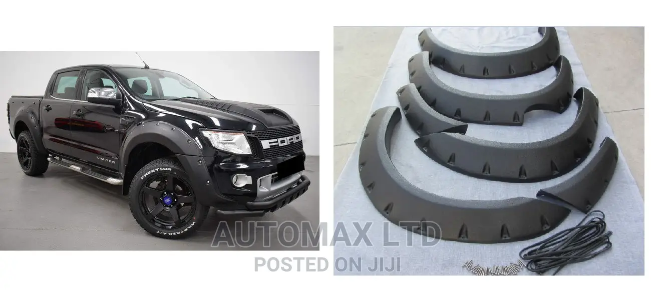 T6: Ford Ranger : Black Wheel Arch Fender Flares