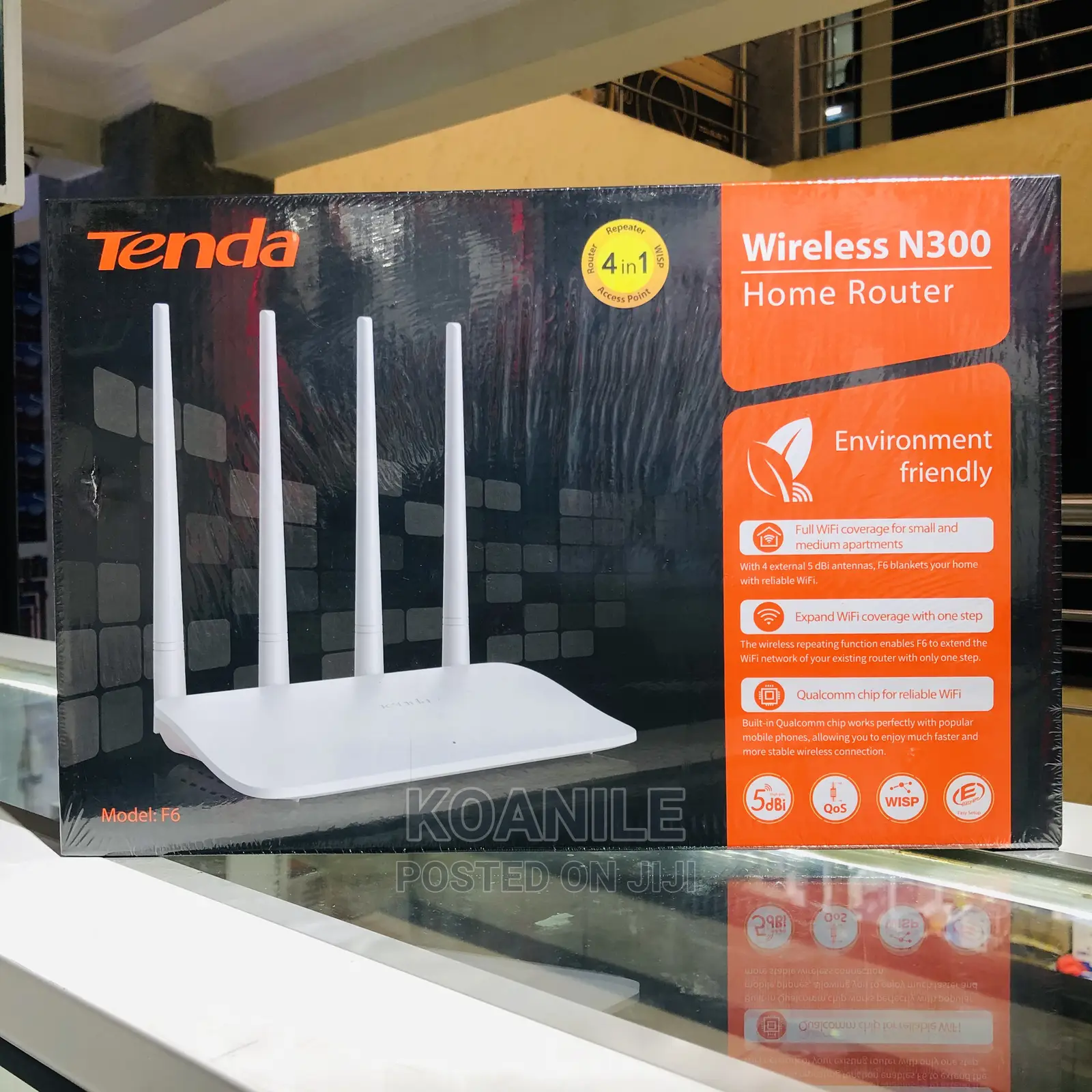 Tenda Wireless N300 Router 4 in 1 F6