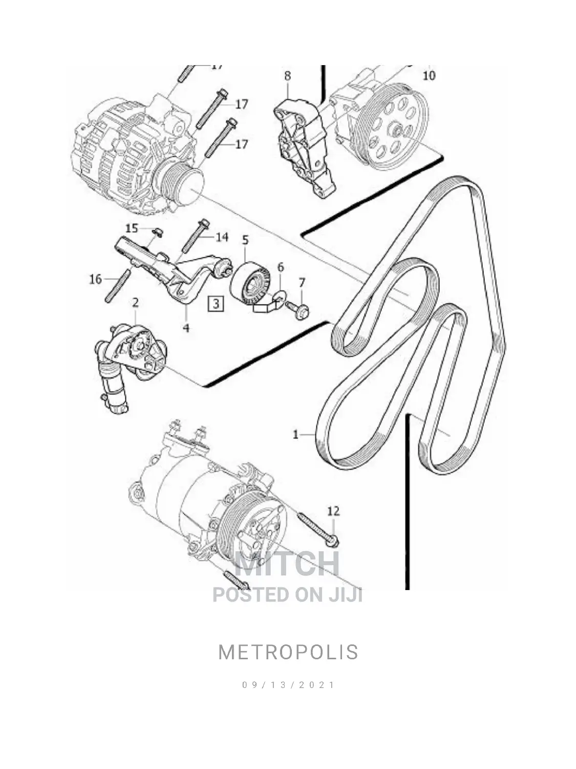 Volvo Serpentine Belt 31330380