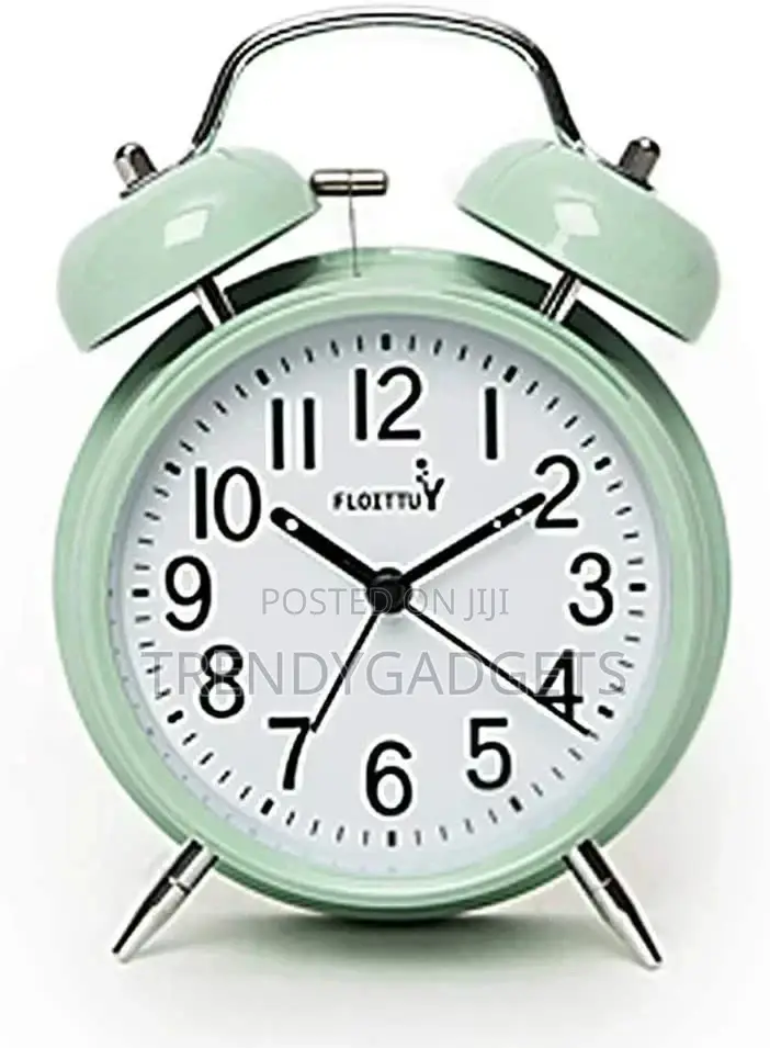 Round Cooper Twin Bell Alarm Clock,Battery Operated