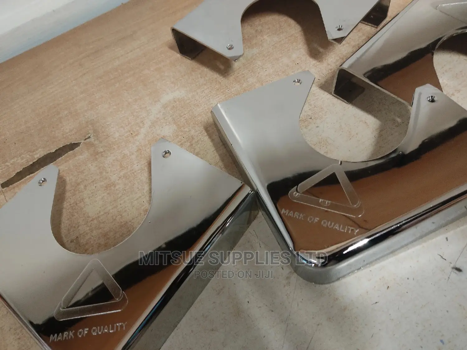 A Set of Four Pool Table Chrome Corners
