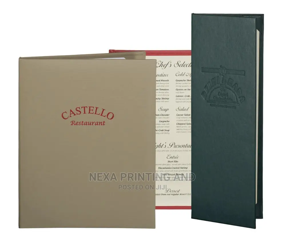 Branded Food Menus/Bill Holders