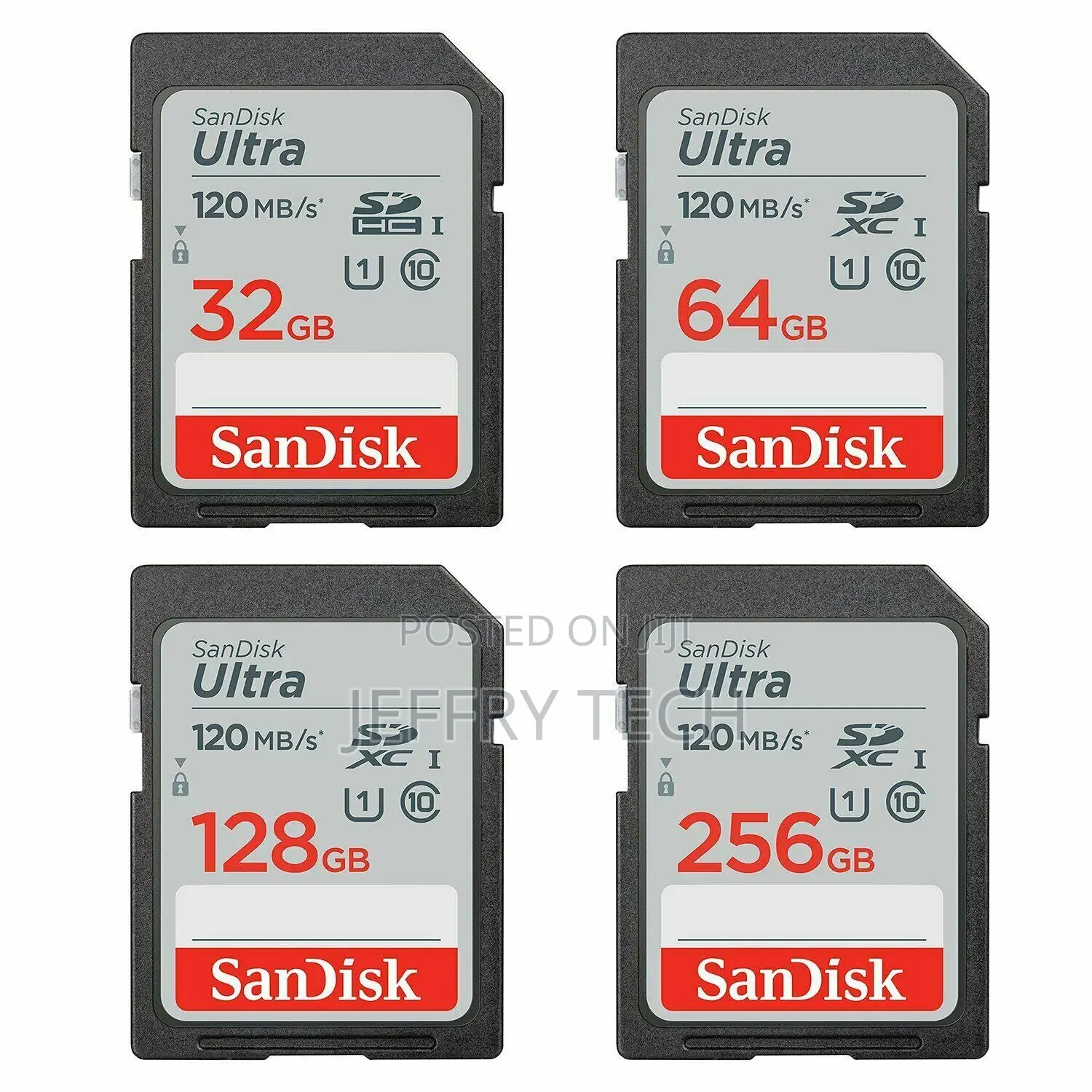 Sandisk Ultra 32gb/64gb/128gb/256gb UHS-I SDXC Class 10 Memo