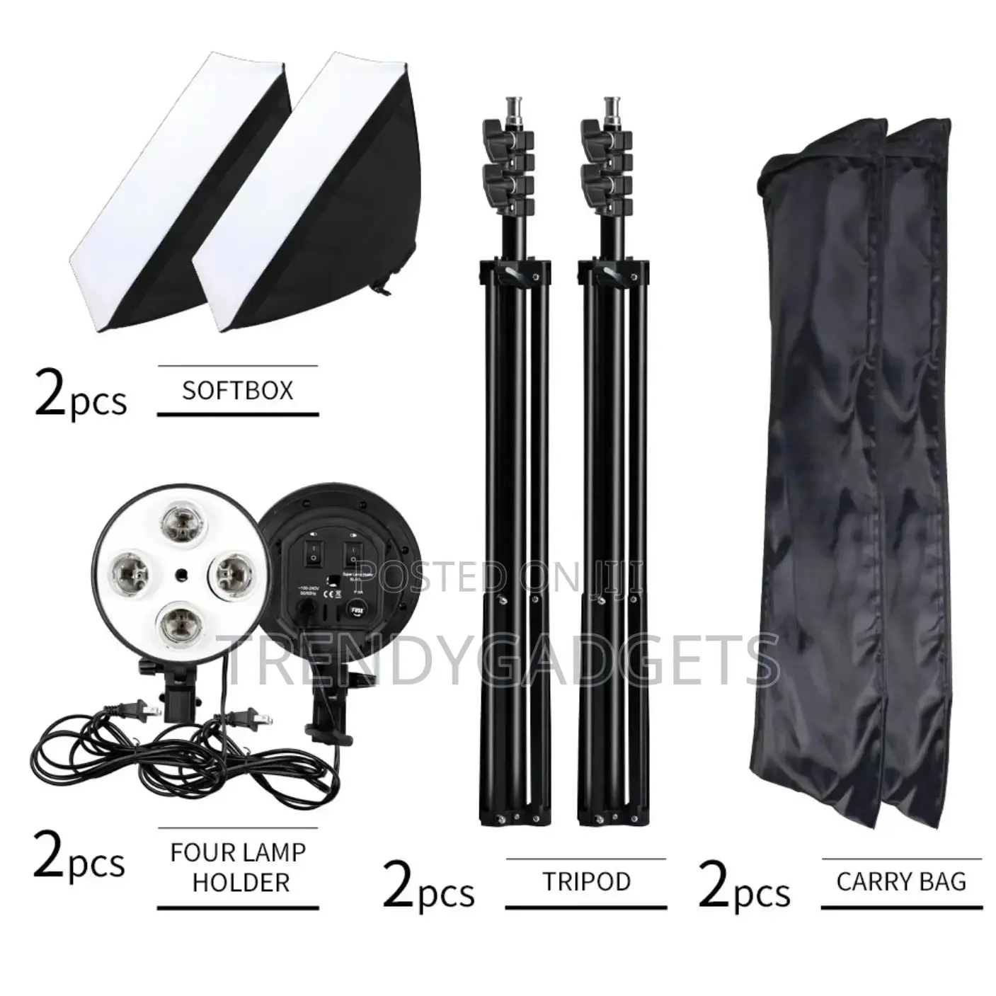 Photography 50x70cm Lighting Four Lamp Softbox Kit Full