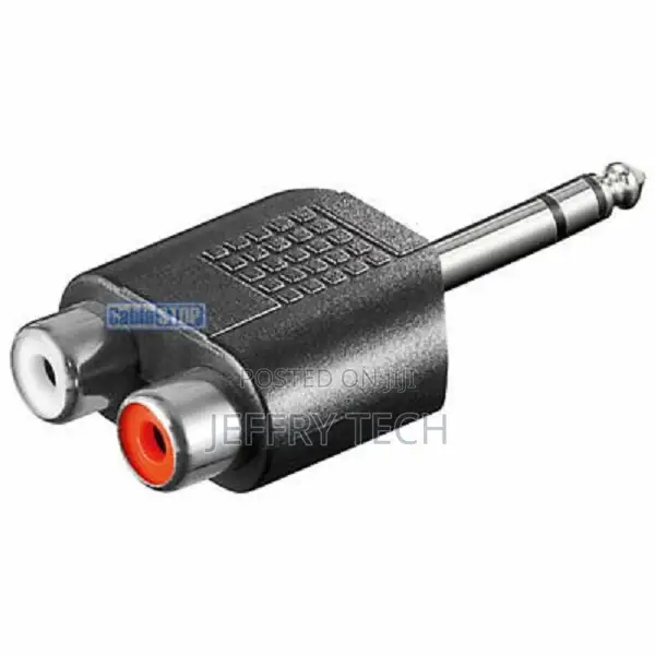 1/4" STEREO Jack Plug to 2 X RCA Female RED WHITE Phono So