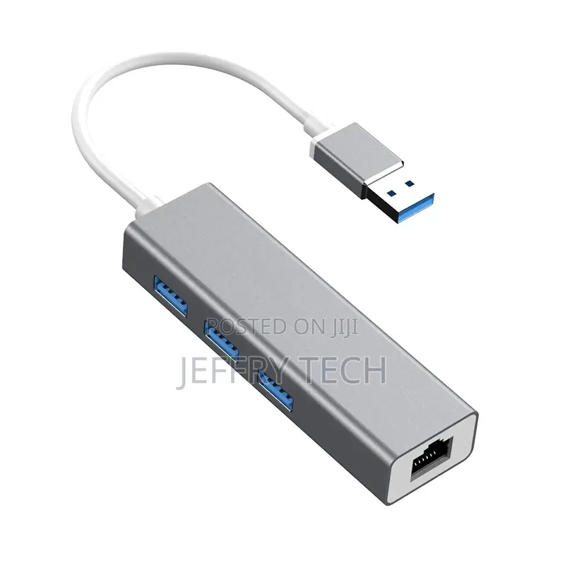 USB 3.0 to USB 3.0 X3 HUB to RJ45 Gigabit Ethernet Network A