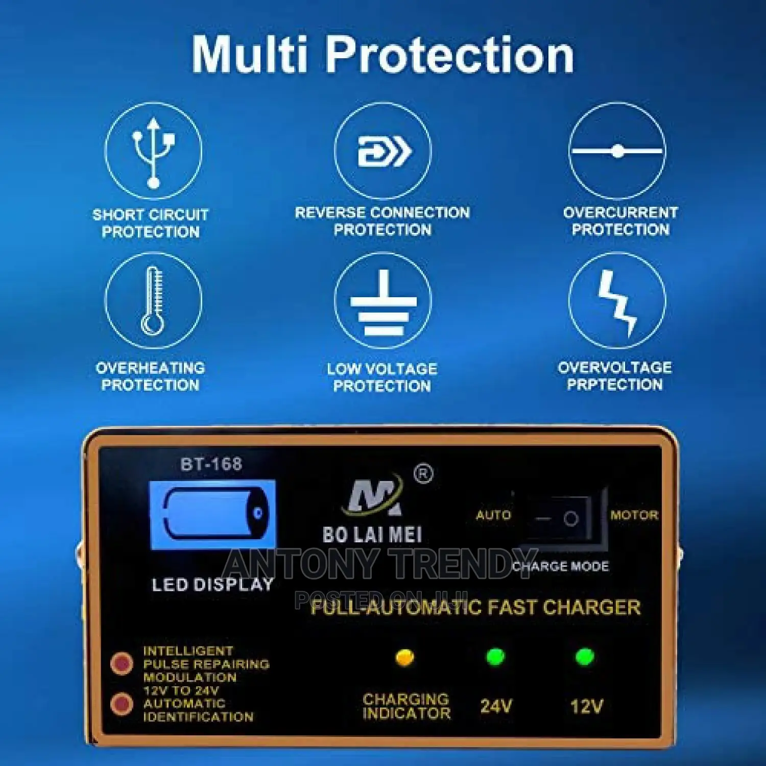 Car Battery Charger BLM 168 12v and 24v