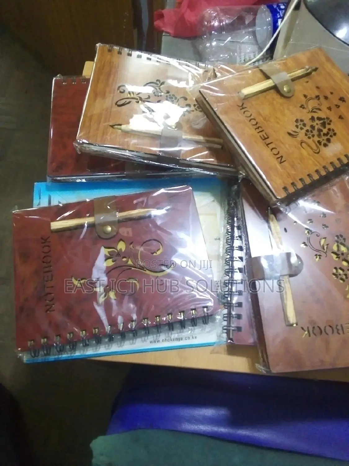Wooden Cover Spiral Journal Notebooks, 72 Sheets + Pen