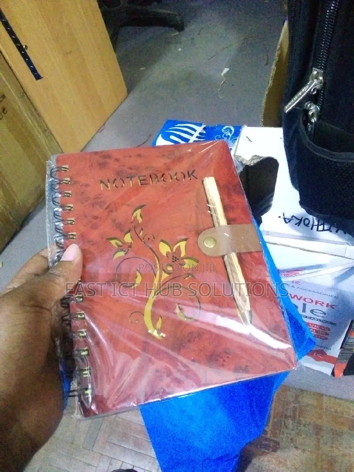 Wooden Cover Spiral Journal Notebooks, 72 Sheets + Pen