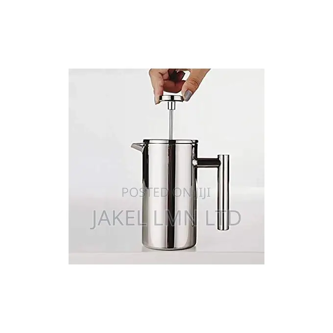 Coffee 1 Litre Double Wall Stainless Steel Mirror French Pre