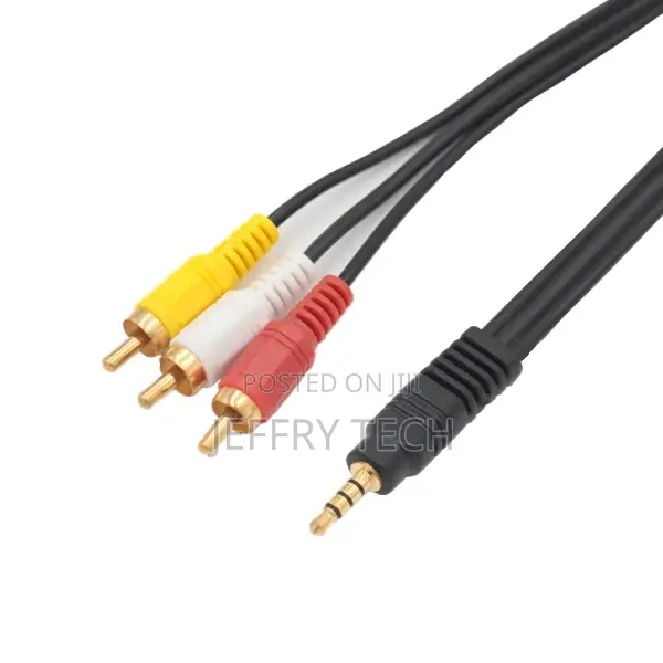 1.5m 3.5mm Male to 3RCA Male Plug Stereo Audio Video AUX Cab