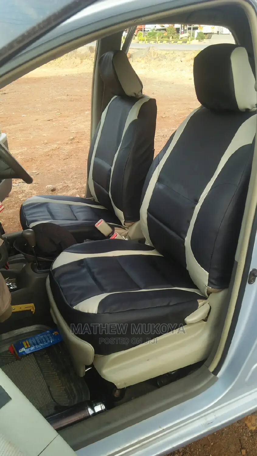 Black and Beige Car Seat Covers
