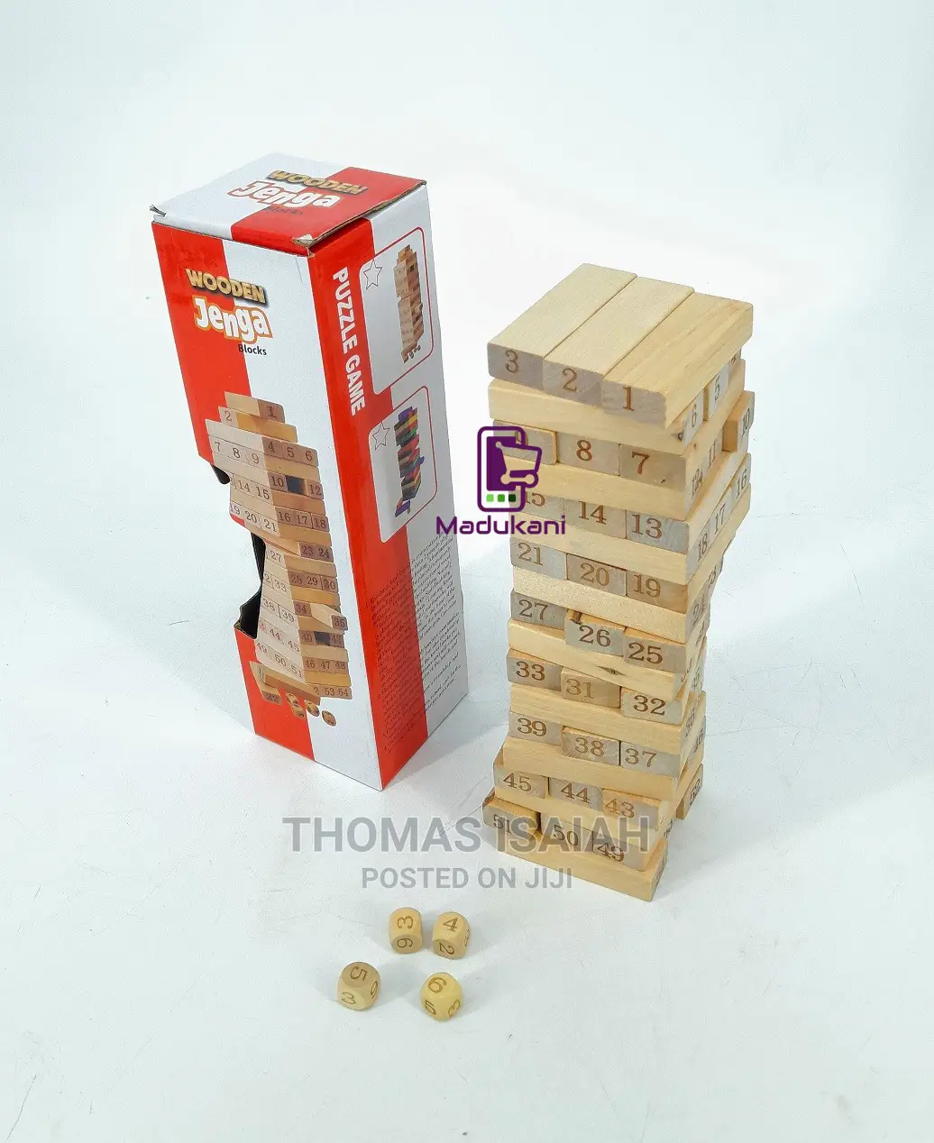 54PCS Jenga Puzzle Game With Real Wood Pieces