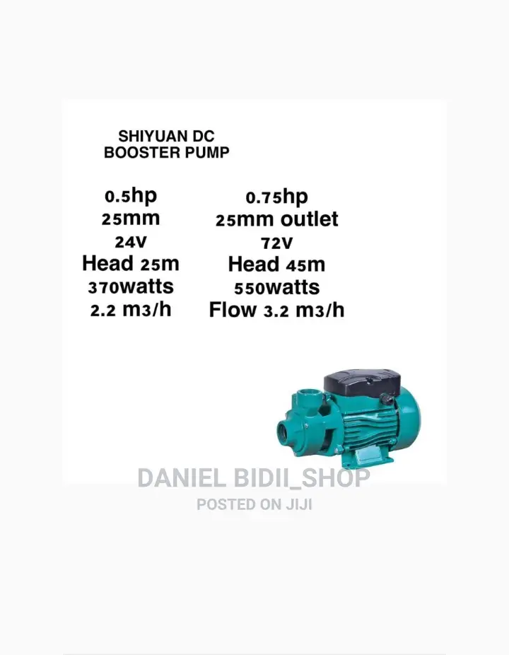 Shiyuan DC Booster Waterpump 0.75hp 550watts