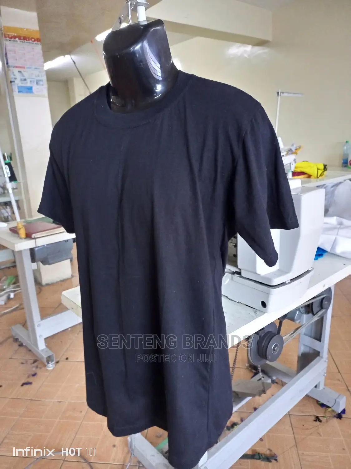 Black Cotton Plain T-Shirts