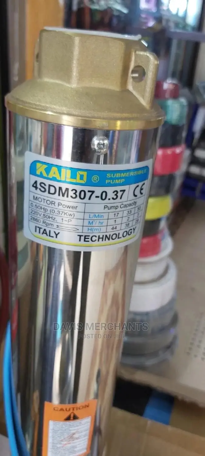 Kailo 0.5hp Submersible Water Pump Max Head 50 Meters