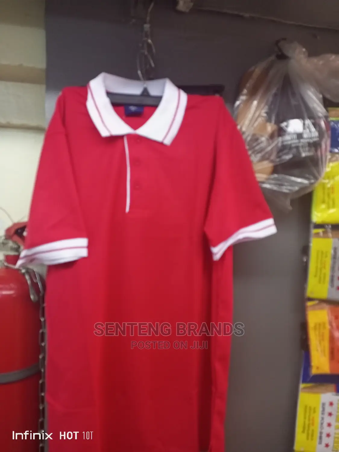Red Polo T-Shirts With White Color