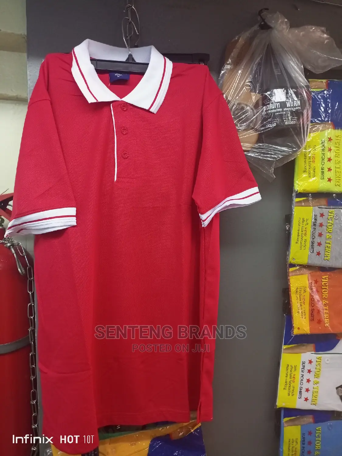 Red Polo T-Shirts With White Color